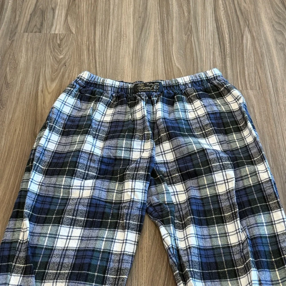 Vermont Flannel Blue Plaid Jogger Pants - Picture 3 of 11